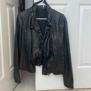 Free people leather jacket size 10